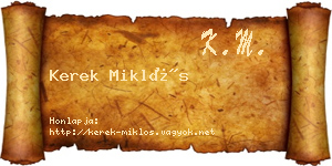 Kerek Miklós névjegykártya